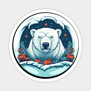 Polar Bear in Ornament, Love Bears Magnet